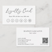 Minimaal Schattige hart QR Code Modern Elegant Klantenkaartje (Voorkant / Achterkant)