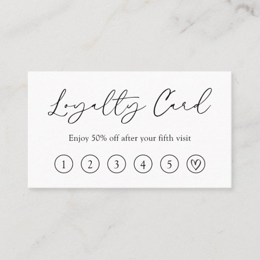 Minimaal Schattige hart QR Code Modern Elegant Klantenkaartje (Voorkant)