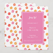 Minimaal Schattige roze geel rood Sinaasappel bloe Kaart (Voorkant / Achterkant)