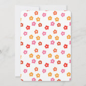 Minimaal Schattige roze geel rood Sinaasappel bloe Kaart (Achterkant)