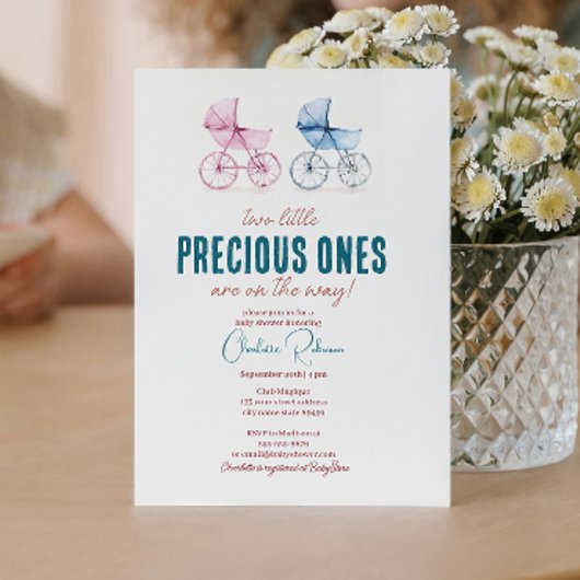 Minimaal Schattige tweeling Baby shower Kaart