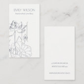 Minimaal scherm Waterlily Floral Sketch Hair Clip Visitekaartje (Voorkant / Achterkant)