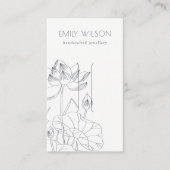 Minimaal scherm Waterlily Floral Sketch Hair Clip Visitekaartje (Voorkant)