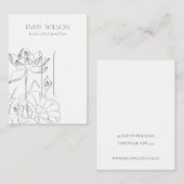 Minimaal scherm Waterlily Floral Sketch Hair Clip Visitekaartje (Voorkant / Achterkant)