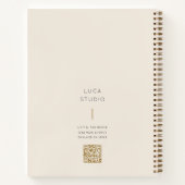 Minimaal Schoon Eenvoudig Modern QR Code Goud en C Notitieboek (Achterkant)