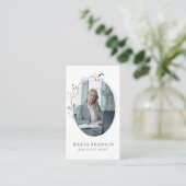 Minimaal schoon loof professioneel onroerend goed visitekaartje (Staand voorkant)