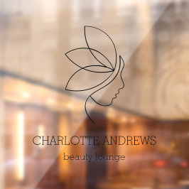 Minimaal, Schoonheid, Logo, Bedrijfsnaam Branding Raamsticker