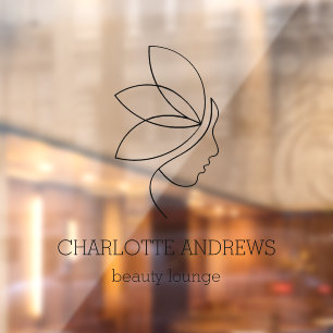 Minimaal, Schoonheid, Logo, Bedrijfsnaam Branding Raamsticker