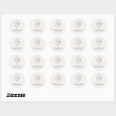 Minimaal, Schoonheid, Logo, Lijnkunst Beige Ronde Sticker (Vel)