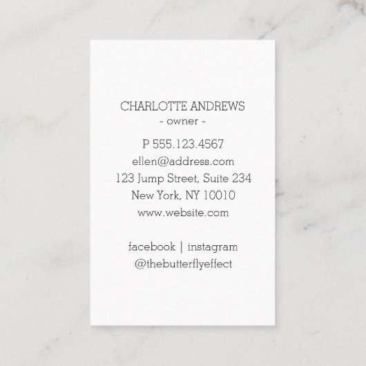 Minimaal, Schoonheid, Logo, Lijnkunst, Beige Visitekaartje (Achterkant)