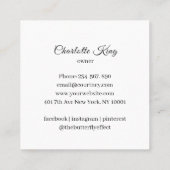 Minimaal, Schoonheid, Logo, Lijnkunst, Salon Vierkante Visitekaartje (Achterkant)