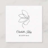 Minimaal, Schoonheid, Logo, Lijnkunst, Salon Vierkante Visitekaartje (Voorkant)