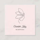 Minimaal, Schoonheid, Logo, Lijnkunst, Salon Vierkante Visitekaartje (Voorkant)