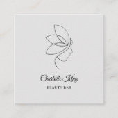 Minimaal, Schoonheid, Logo, Lijnkunst, Salon Vierkante Visitekaartje (Voorkant)