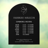 Minimaal, Schoonheid, Logo, Zakelijk, Openingstijd Raamsticker (Vel 3)