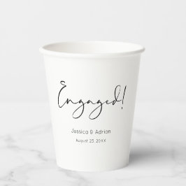 Minimaal Schrift Verlovingsfeestje Papieren Bekers