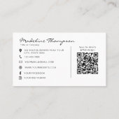 Minimaal Schrift Zakelijk Bedrijfslogo QR Code Visitekaartje (Achterkant)