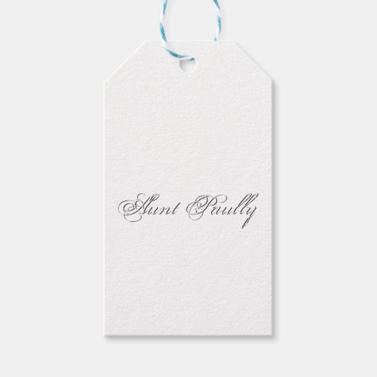 Minimaal script 3d monogram cadeaulabel (Voorkant)