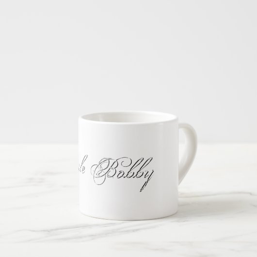 Minimaal script 3d monogram espresso kop (Voorkant rechts)