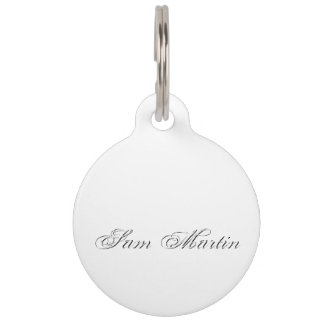 Minimaal script 3d monogram huisdierpenning