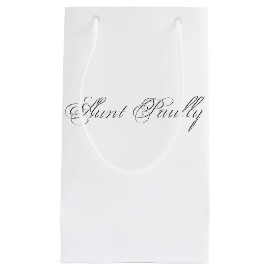 Minimaal script 3d monogram klein cadeauzakje (Voorkant)