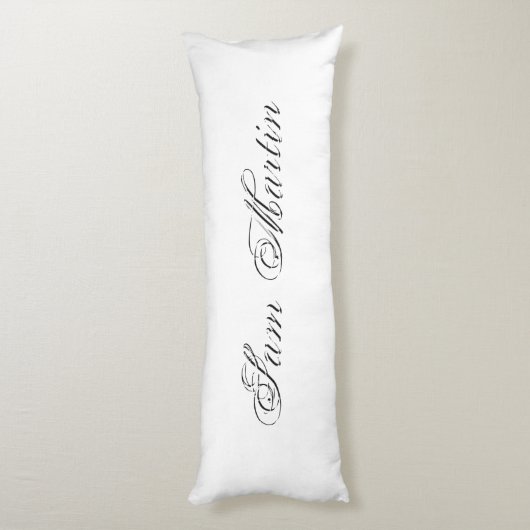 Minimaal script 3d monogram lichaamskussen (Achterkant (Verticaal))