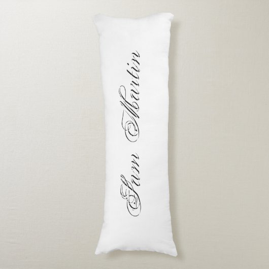 Minimaal script 3d monogram lichaamskussen (Voorkant Verticaal)