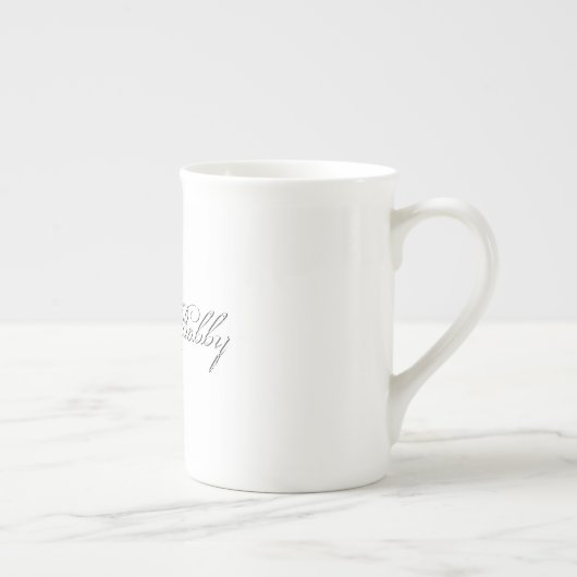 Minimaal script 3d monogram porselein kop (Rechts)