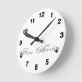 Minimaal script 3d monogram ronde klok (Hoek)