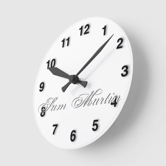 Minimaal script 3d monogram ronde klok (Hoek)