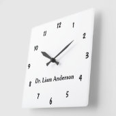 Minimaal script 3d monogram vierkante klok (Hoek)