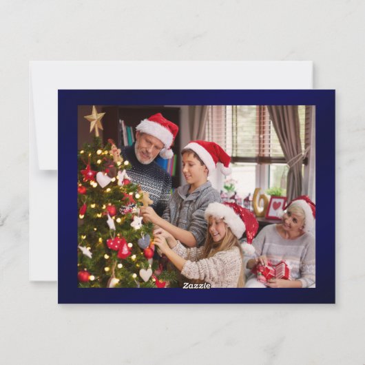 Minimaal Script 6 Foto gouden Vrolijk Kerstfeest Feestdagenkaart (Achterkant)