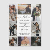minimaal script 8 foto's save the date magneet (Voorkant)