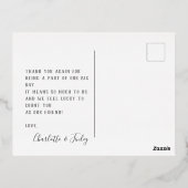 Minimaal script aangepaste bruiloft bedankt folie feestdagen briefkaart (Achterkant)