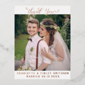 Minimaal script aangepaste bruiloft bedankt folie feestdagen briefkaart (Voorkant)