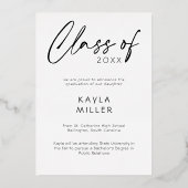 Minimaal script afstudeerfoto-aankondiging folie uitnodiging (Achterkant)