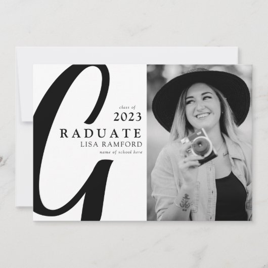 Minimaal script Afstuderen Afstuderen foto Aankondiging (Voorkant)