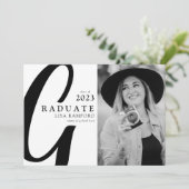 Minimaal script Afstuderen Afstuderen foto Aankondiging (Staand voorkant)