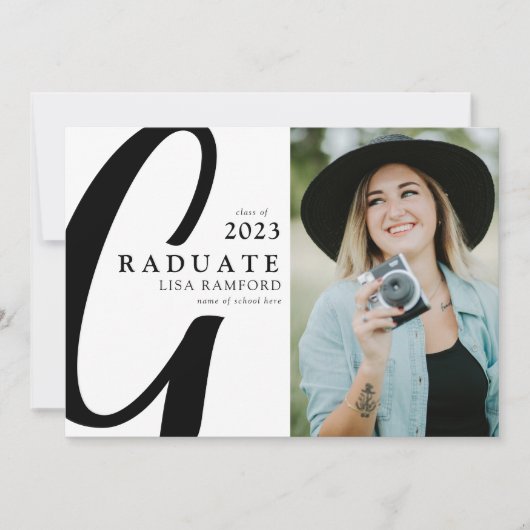 Minimaal script Afstuderen Afstuderen foto Aankondiging (Voorkant)