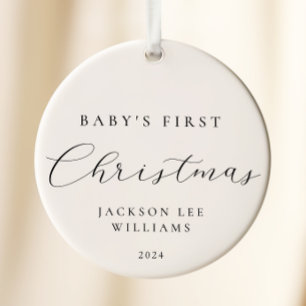 Minimaal script Baby Eerste kerst Ornament