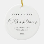 Minimaal script Baby Eerste kerst Ornament (Voorkant)