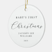 Minimaal script Baby Eerste kerst Ornament (Links)