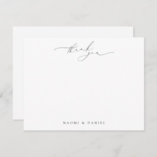 Minimaal script Bedankt voor gepersonaliseerd brie Notitiekaartje (Voorkant / Achterkant)