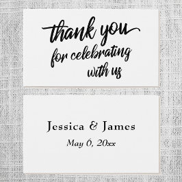 Minimaal script bedankt voor het vieren met ons visitekaartje