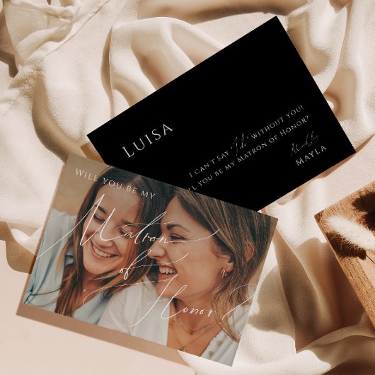 Minimaal script | Black Faded-fotomatron van Honor Kaart