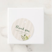 Minimaal script bloemenmarkt baby shower bedankt bedankjes labels (In situ)
