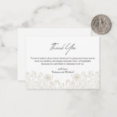 Minimaal script Botanische Tuin bruiloft Dank u Notitiekaartje (Voorkant / Achterkant in situ)