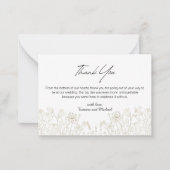 Minimaal script Botanische Tuin bruiloft Dank u Notitiekaartje (Voorkant)