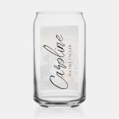 Minimaal Script Bruidsmeisje Aangepaste Foto Gift Blikvorm Glas (Voorkant)