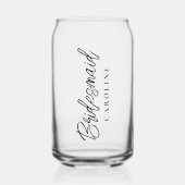 Minimaal Script Bruidsmeisje Aangepaste Stijlvolle Blikvorm Glas (Voorkant)